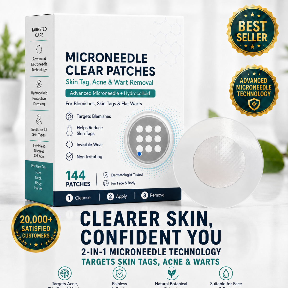 2-in-1 Microneedle & Hydrocolloid Patch