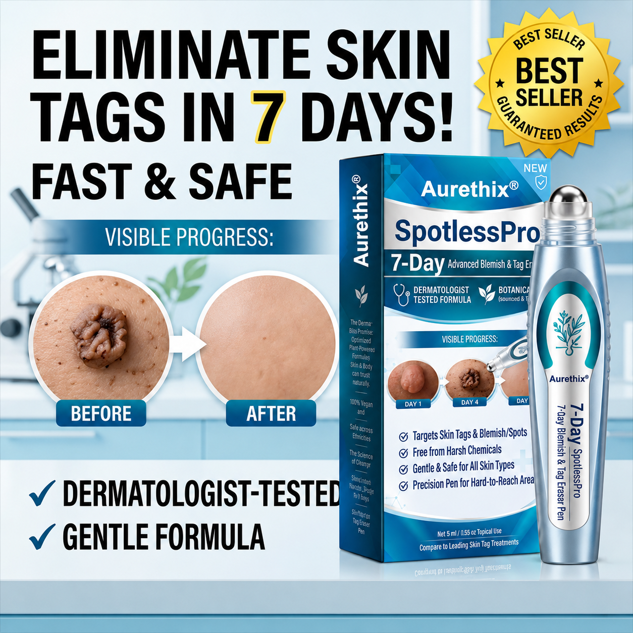 7-Day Skin Tag &Spot EraserPainless & Scar- Free
