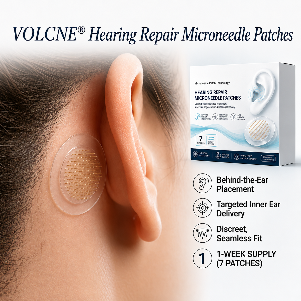 Hearing Repair Microneedle PatchesSupport Your Hearing—One Discreet Patch at a Time