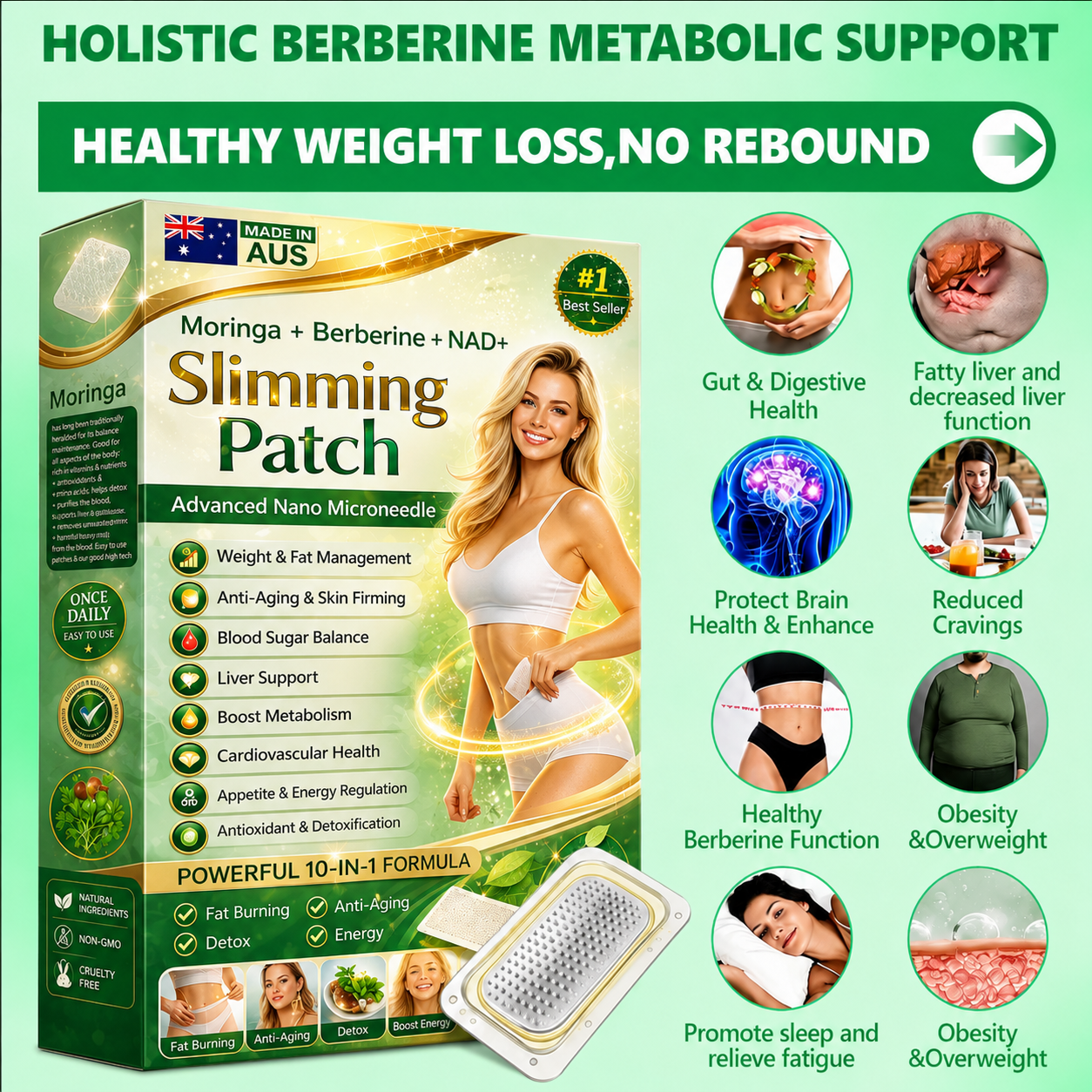 Berberine 6-in-1 Nano MicroneedlePatch with Science-BackedFormula