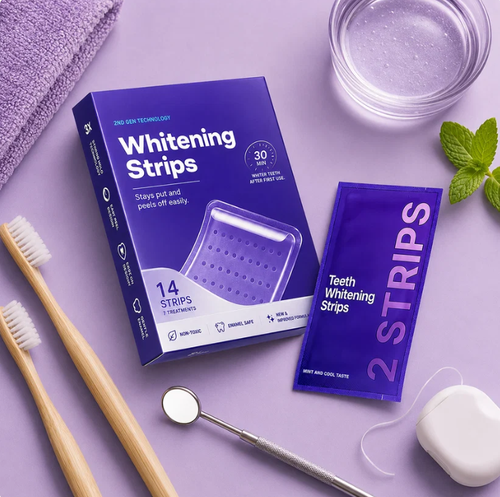 Purple Whitening Strips for a Brighter, Whiter Smile